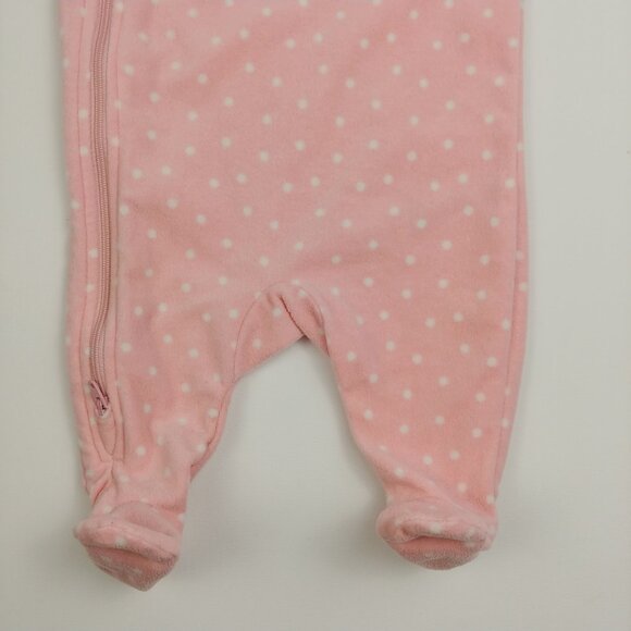 Pekkle Sleepy Fox Polka Dot Footed Fleece Side Zip-Up Pajama 3 Months - Picture 6 of 13